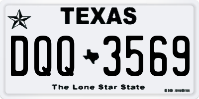 TX license plate DQQ3569
