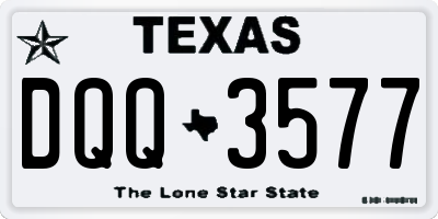 TX license plate DQQ3577