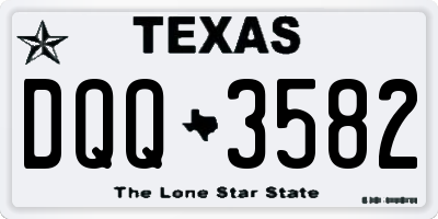 TX license plate DQQ3582