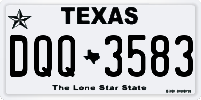 TX license plate DQQ3583