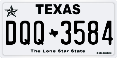 TX license plate DQQ3584