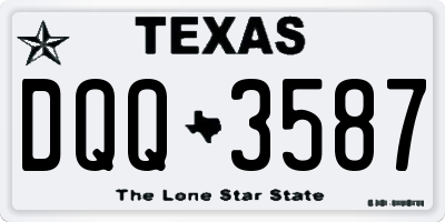 TX license plate DQQ3587