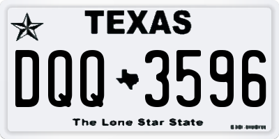 TX license plate DQQ3596