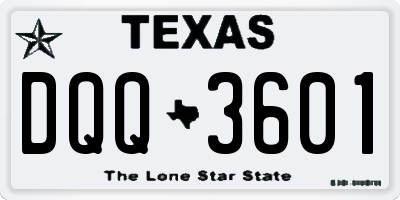 TX license plate DQQ3601