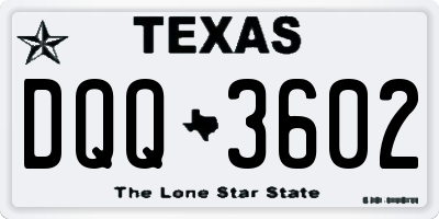 TX license plate DQQ3602