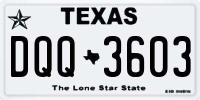 TX license plate DQQ3603
