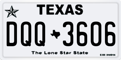 TX license plate DQQ3606