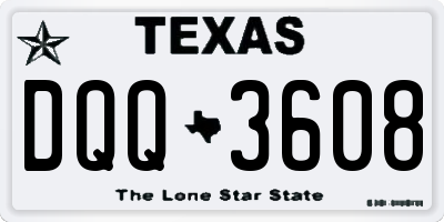 TX license plate DQQ3608
