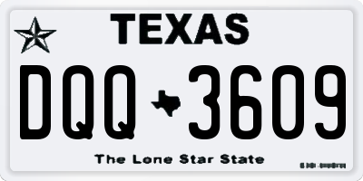 TX license plate DQQ3609