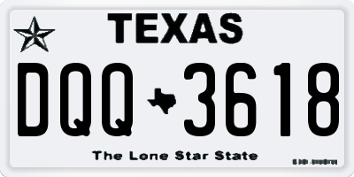 TX license plate DQQ3618