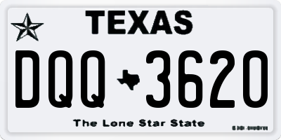 TX license plate DQQ3620