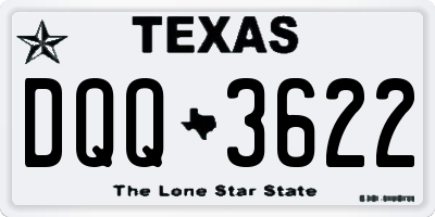 TX license plate DQQ3622