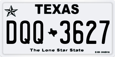 TX license plate DQQ3627