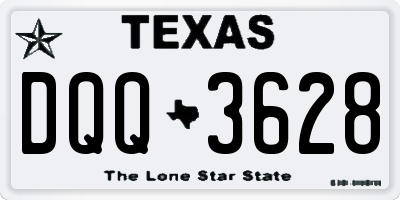 TX license plate DQQ3628