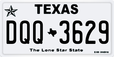 TX license plate DQQ3629