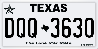 TX license plate DQQ3630