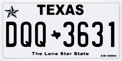 TX license plate DQQ3631