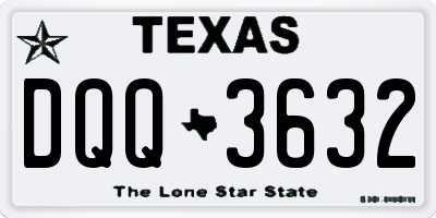 TX license plate DQQ3632