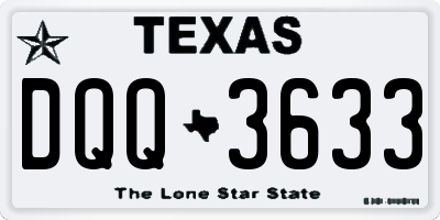 TX license plate DQQ3633