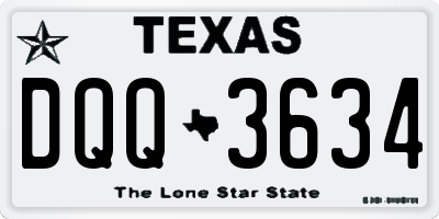 TX license plate DQQ3634