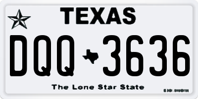 TX license plate DQQ3636
