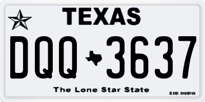 TX license plate DQQ3637