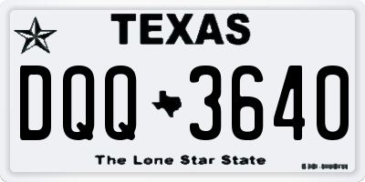 TX license plate DQQ3640