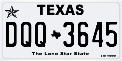 TX license plate DQQ3645