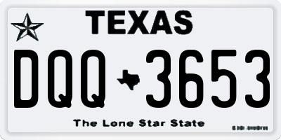 TX license plate DQQ3653