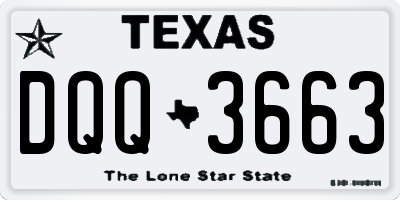 TX license plate DQQ3663