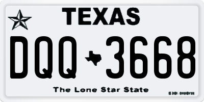 TX license plate DQQ3668