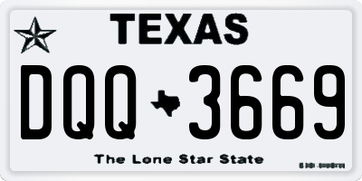 TX license plate DQQ3669