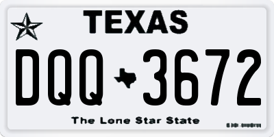 TX license plate DQQ3672
