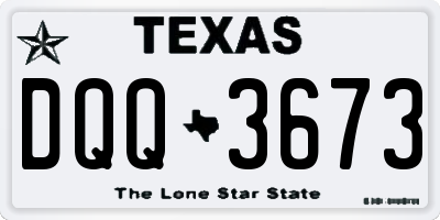 TX license plate DQQ3673
