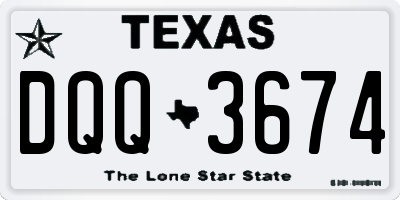 TX license plate DQQ3674