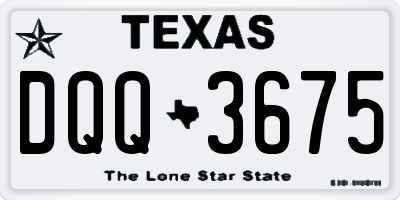 TX license plate DQQ3675