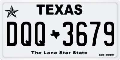 TX license plate DQQ3679