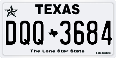 TX license plate DQQ3684