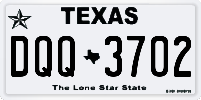 TX license plate DQQ3702
