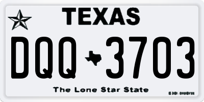 TX license plate DQQ3703