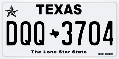 TX license plate DQQ3704