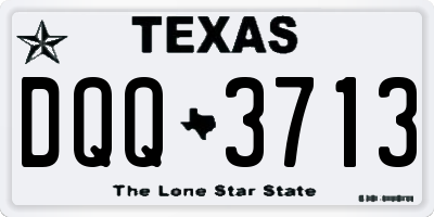 TX license plate DQQ3713