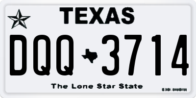 TX license plate DQQ3714