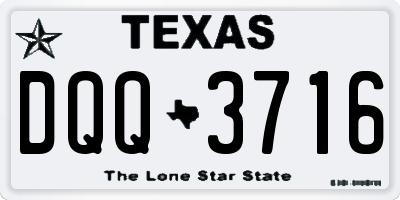 TX license plate DQQ3716