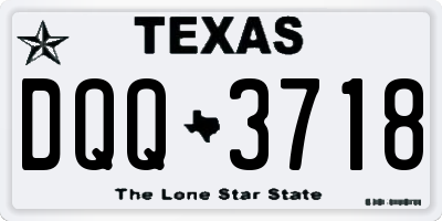 TX license plate DQQ3718