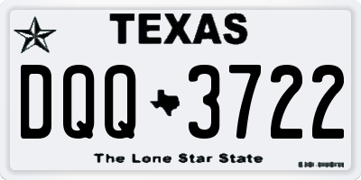 TX license plate DQQ3722