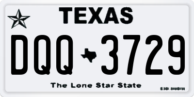 TX license plate DQQ3729