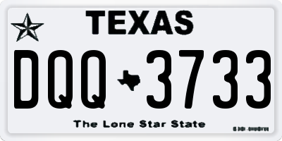 TX license plate DQQ3733