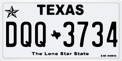 TX license plate DQQ3734