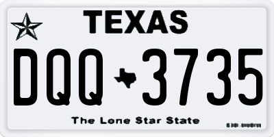 TX license plate DQQ3735